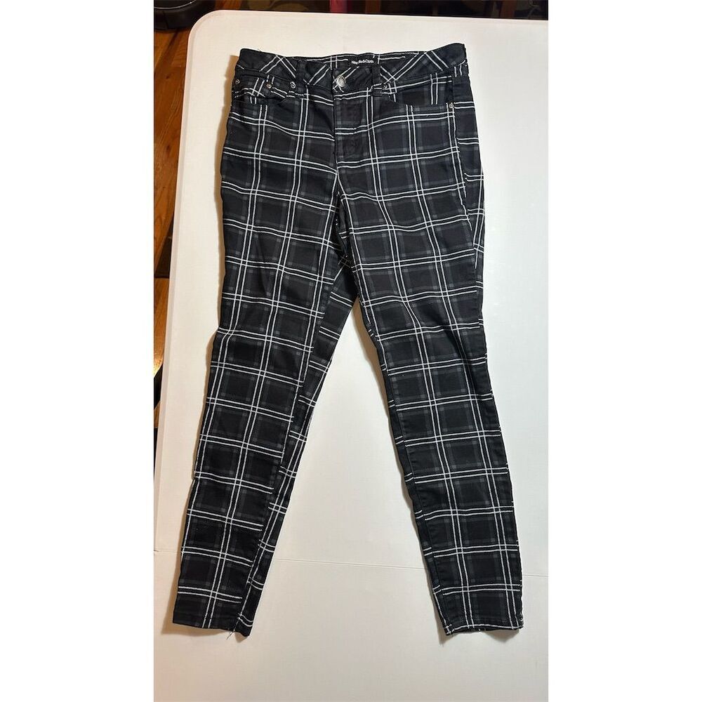 Needle & Cloth Women's Size 10 Black Plaid Skinny Ankle Pants Casual